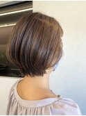 朝ラクショート×白髪ぼかしハイライト