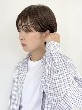 ソーコ 渋谷(SOCO) 大人かわいいくすみカラーくびれヘアマッシュショートボブ