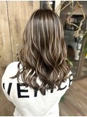 筋感ハイライト/グレージュ/ベージュ/ヘアカラー/大船駅/大船