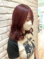 シュガー ヘアアンドネイル 仙台(SUGAR)&nbsp;髪質改善カラーで艶感◎チェリーレッドカラー