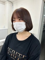 タッセルボブ_前髪マチルダボブピンクベージュ