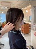 切りっぱなしボブ イヤリングカラー ブリーチsn