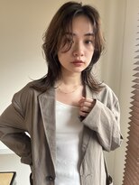 似合わせ小顔ミディアム×グレージュカラー デザインカラー