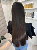 韓国 くびれロング レイヤー ワンホンヘア 小顔前髪