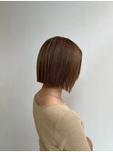 ウルフカットくびれヘアアプリコットオレンジハイライトカラー