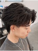 奈良men'sツイストフェザーパーマフェザーショート