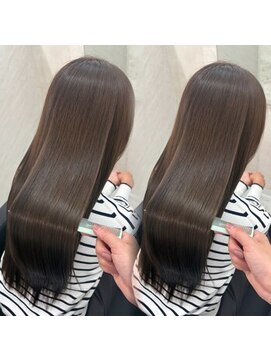 ミヨン なんば店(miyon) 韓国レイヤーカット×暗髪カラー×髪質改善