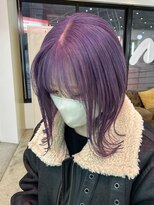 デート 下北沢(DATE) 下北沢切りっぱなしボブハイトーンデザインカラー顔周りレイヤー