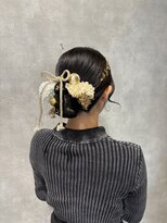 ヘアーメイクチック(HAIR MAKE CHiC) 振袖ヘアアレンジ タイトヘア タイトリボン