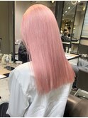 ba357_透明感ニュアンスカラーオン眉ショートミルクティーピンク