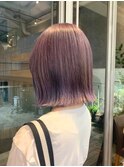 ダブルカラーピンクベージュケアブリーチハイトーン髪質改善