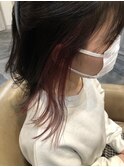 インナーカラーレッドブラウン髪質改善似合わせカットイメチェン
