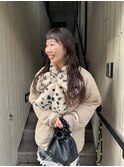 ココアベージュ大人ガーリーフェミニンロングデジタルパーマ
