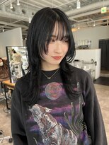 カフ(CAF)&nbsp;CAF松本/ロングウルフ/ブルーブラック/大阪美容室/心斎橋美容室