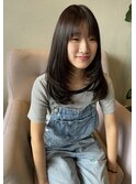 オリーブブラウン艶髪ロングレイヤー【20代/30代/40代】