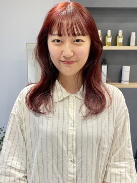 ラミエバイメルト 下北沢(lamie by melt) 暖色ボルドーレッドブラウンカラークビレ巻き韓国風大人可愛い