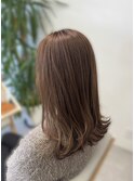 レイヤーカット×ブラウンベージュ
