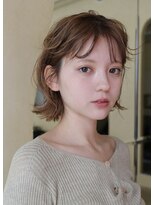 スニュウ(snuw)&nbsp;切りっぱなしボブマロンベージュラベンダーミルクティ