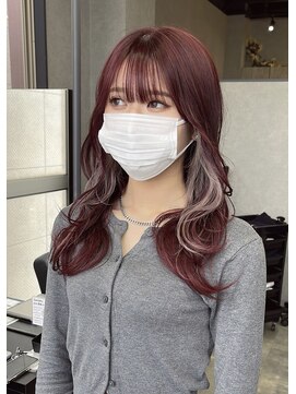 シエンゴールド(CIEN gold) ワインレッド/インナーカラー/シルバーインナー#浜松駅#カラー