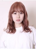 似合わせカット20代30代40代大人可愛いアプリコットオレンジ0704