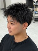 スパイキーショートツイストスパイラルパーマ刈り上げ