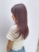 フォイルヘアー(Foil.hair) ピンクブラウン　ゆる巻きロング　ブリーチなしカラー　美髪