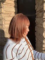 ヘアメイク ポルテ(HAIR MAKE PORTE)&nbsp;アプリコットカラー、くびれレイヤーボブ