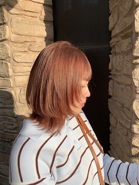 ヘアメイク ポルテ(HAIR MAKE PORTE) アプリコットカラー、くびれレイヤーボブ