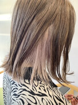 ヘアー アイス 御器所本店(HAIR ICI) 20代30代大人可愛いインナカラーくすみカラーボブディ