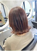 切りっぱなしボブ×ピンクブラウン【渡辺俊弥】梅田