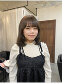 大人可愛ふんわりカールレイヤーカットオリーブベージュ