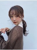 紐アレンジポニーテール☆