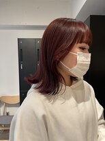 ホーム(HOME) ブリーチ一回の暗めな赤