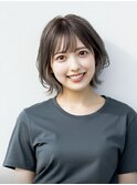 小顔外ハネミディアムアッシュ20代30代40代くびれミディ韓国ヘア