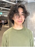 メンズカットニュアンスシャドウパーマウルフロング原宿