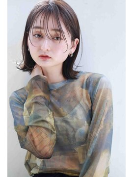 ムウ 難波(MOU) ボブミルクティーブロンドダークブルーワンホンレイヤー30代40代