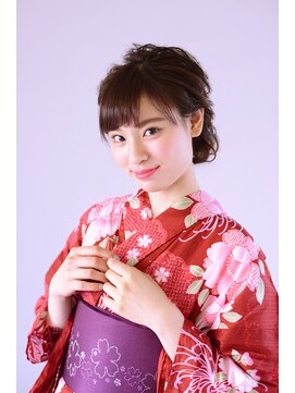 ヘアメイク アース 古川店(HAIR&MAKE EARTH) ＜浴衣アレンジ＞襟足すっきりの正統派アップヘア