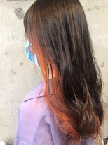 ヘアーアンドメイク ファット(Hair&Make PHAT) オレンジベージュインナーカラーゆるふわロング20代30代