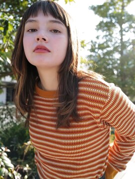 セシルヘアー 岡山駅前店(Cecil hair) ロングウルフレイヤー×イヤリングカラー