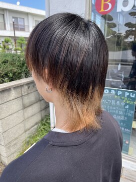 ボアップ 新居浜店(boappu) #ウルフカット#インナーカラー#メンズ