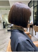 ぱつっとラインボブ/ダークグレージュ/似合わせカット