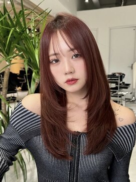 ロンドエニカ 大宮(Lond enika) 韓国顔まわりブリーチワンホンヘアヨシンモリ暖色カラー