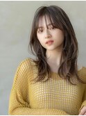 前髪あり/顔周りレイヤー/アッシュブラウン