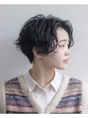 パーマ/ハンサムショート/ボブ/センターパート/豊橋/田原/豊川