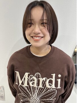 ラミエバイメルト 下北沢(lamie by melt) ミニボブ内巻き顔周りレイヤーカット小顔アッシュベージュカーキ