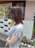 レイヤーボブ×ピンクバレイヤージュカラー