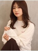 初カラー◎春カラ―ミディアムで艶感グレージュ