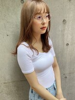アーダーヘアサロン 武生店(ADER HAIR SALON) 顔まわりレイヤーオレンジベージュ