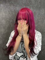 ルフレ 新宿本店2nd(Reflet) 【NAKAJI】ピンク×ブラック×プルエクステ