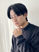 シスタ(SISTA)&nbsp;【SiSTA】田中黒髪束感前下がりセンターパートツーブロック